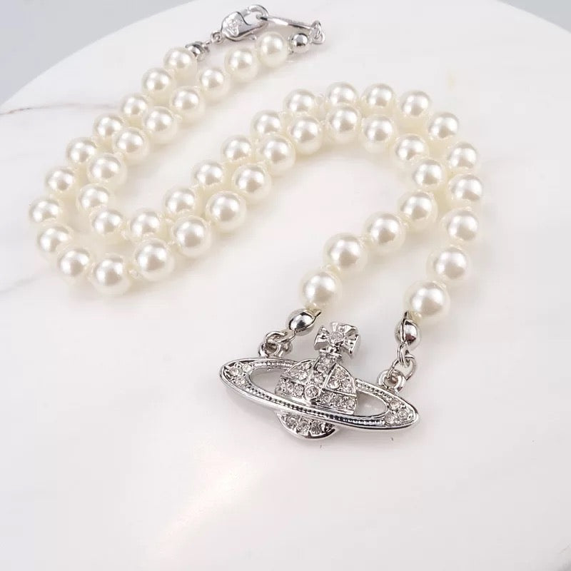 Cheap Asymmetrical Long Pearl Necklace, Women's Niche Sense of Luxury,  Multiple Wearing Styles, Saturn Necklace | Joom